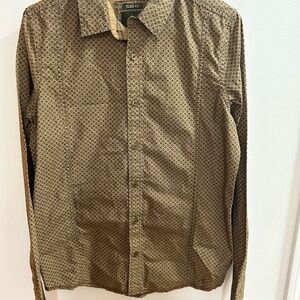 Prana Slim Fit Mens Geometric Print Button‎ Down Shirt Size Small